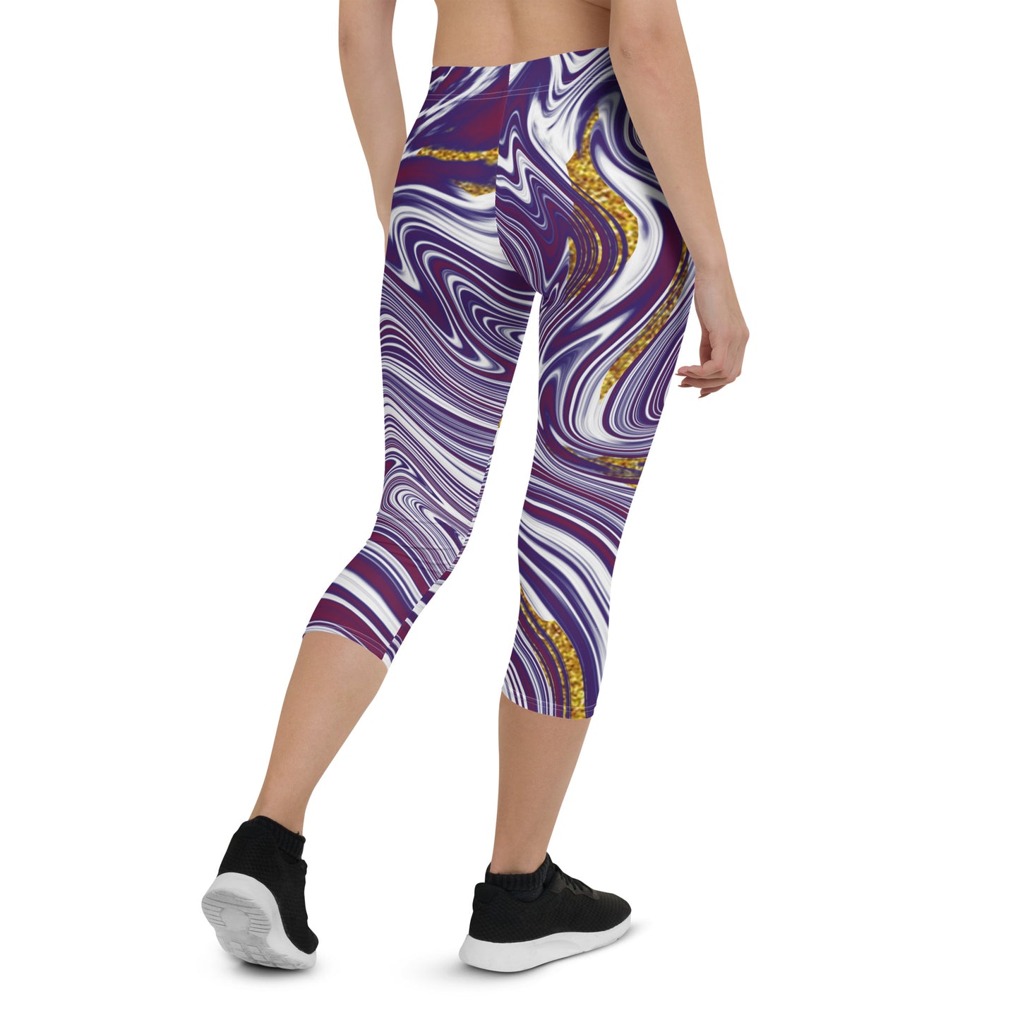 Metallic Marble Capri Leggings