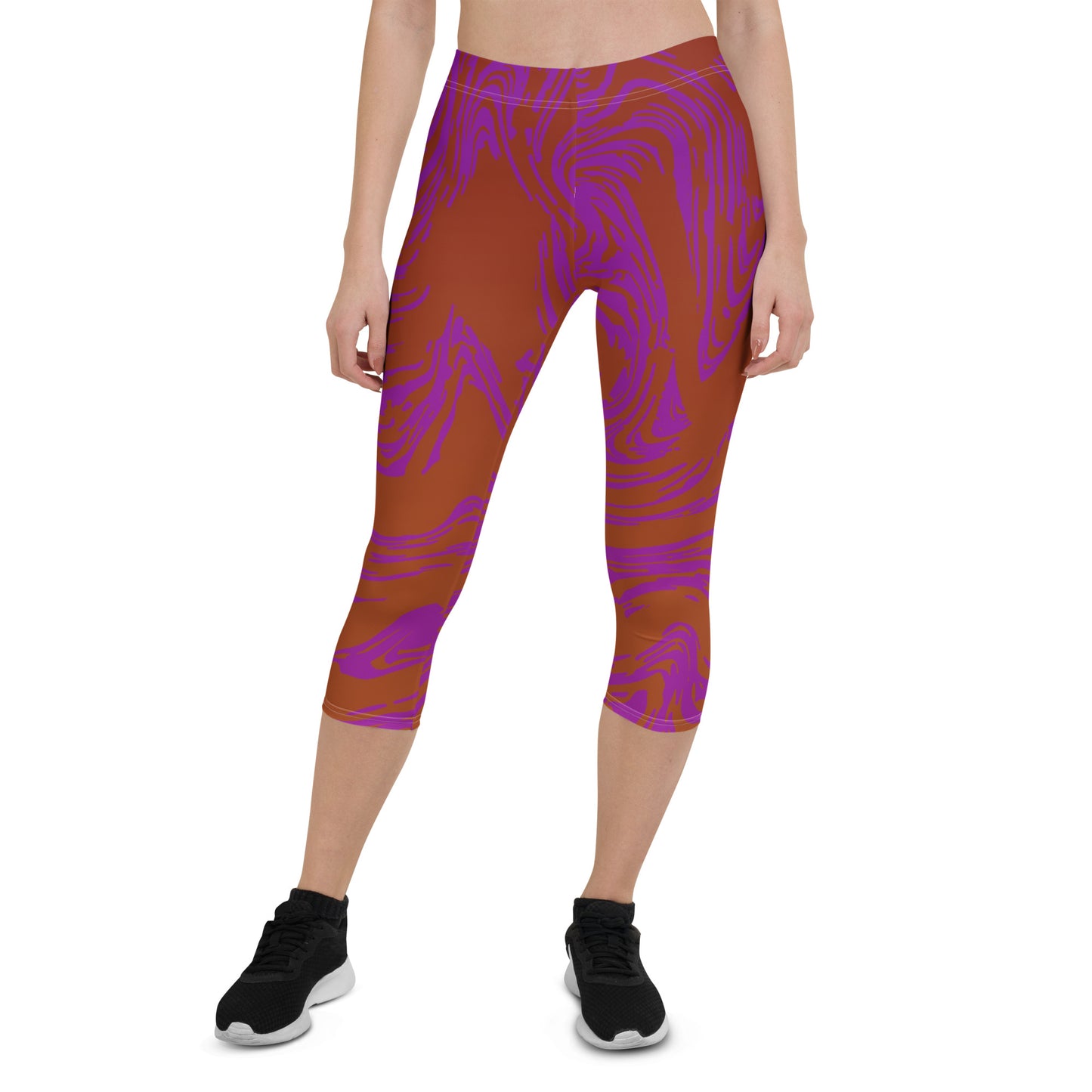 Magenta Marble Capri Leggings