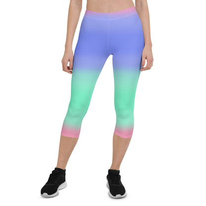 Pastel Gradient Capri Leggings