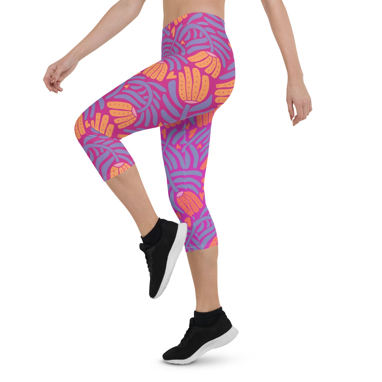 Happy Floral Capri Leggings