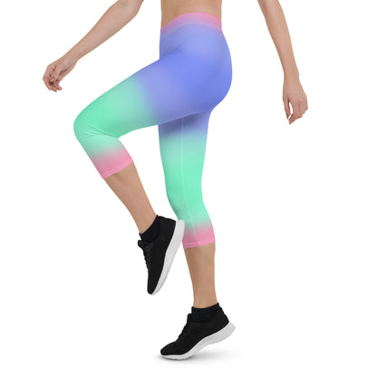 Pastel Gradient Capri Leggings