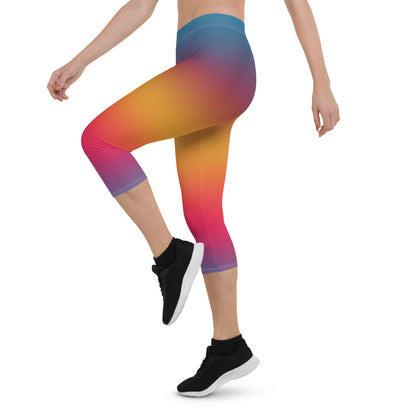 Sunset Gradient Capri Leggings