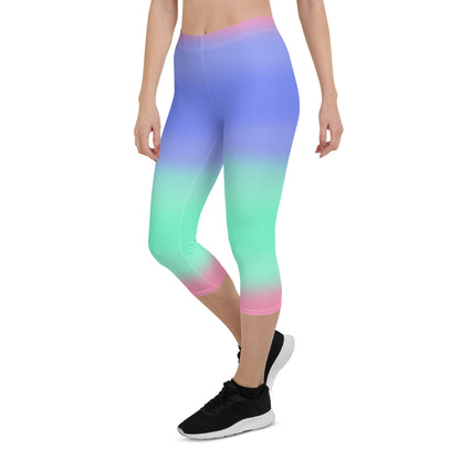 Pastel Gradient Capri Leggings