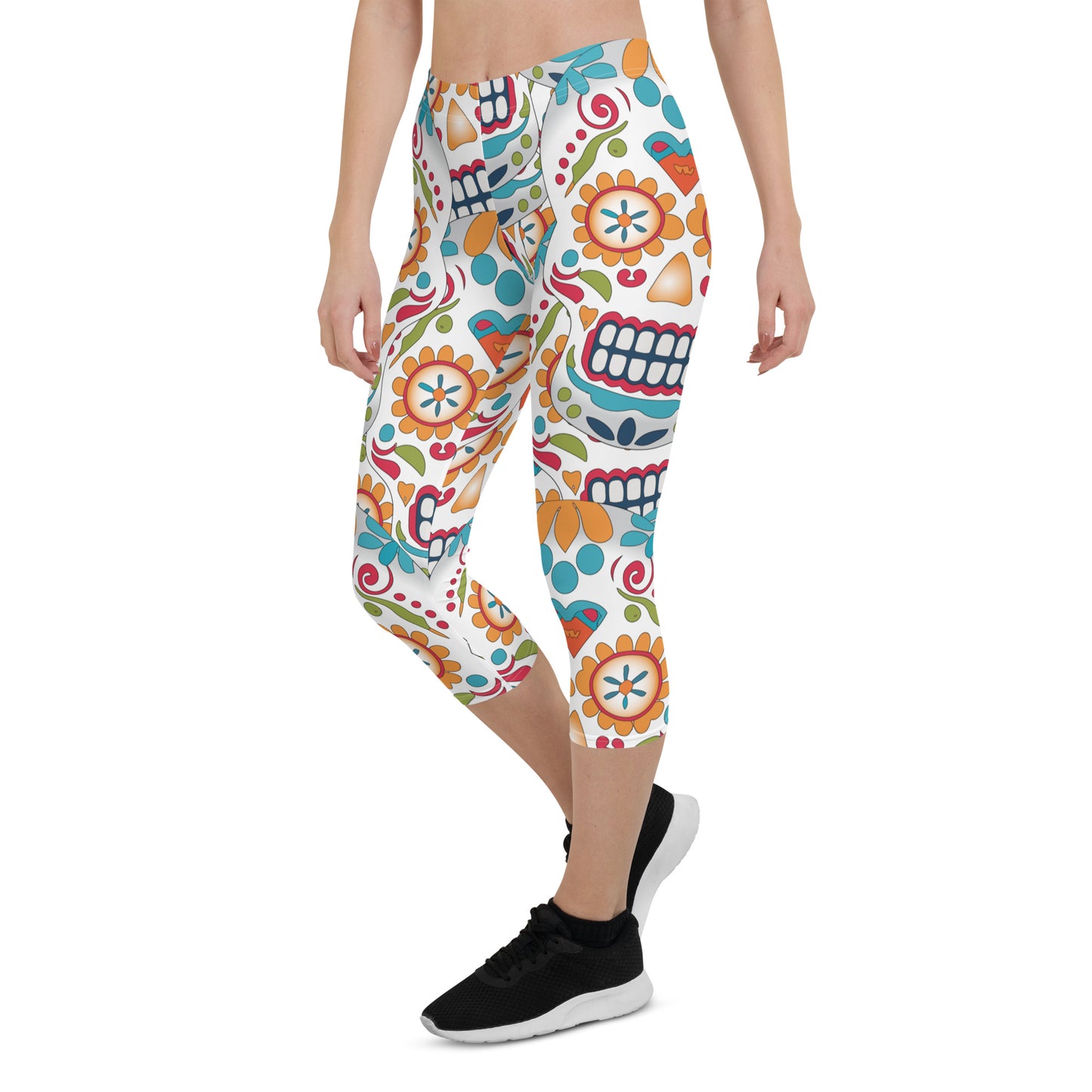 Color Skull Capri Leggings