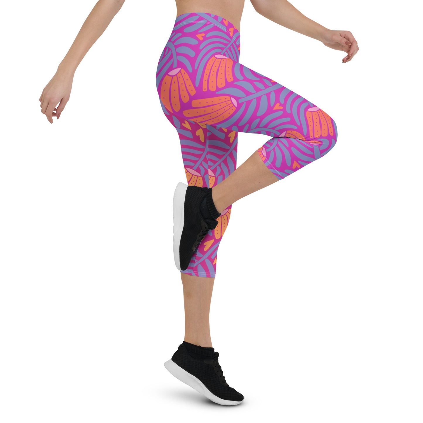 Happy Floral Capri Leggings