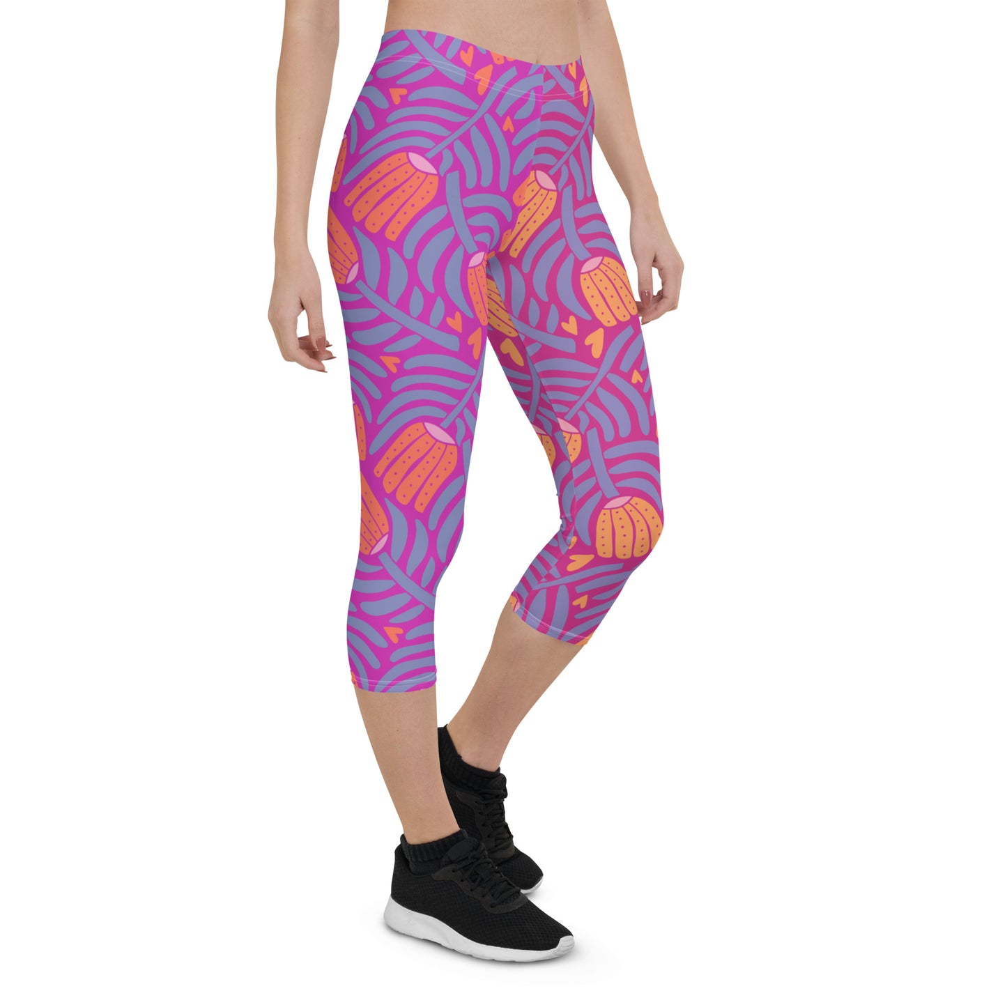 Happy Floral Capri Leggings