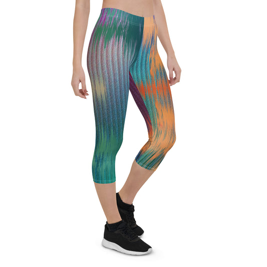 Abstract Sketch Capri Leggings