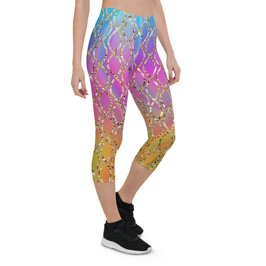 Metallic Scales Capri Leggings