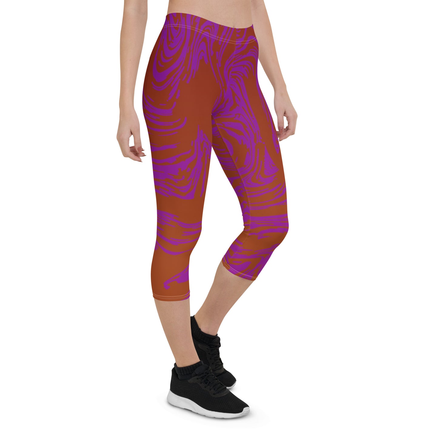 Magenta Marble Capri Leggings