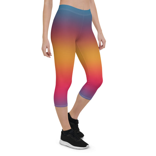 Sunset Gradient Capri Leggings