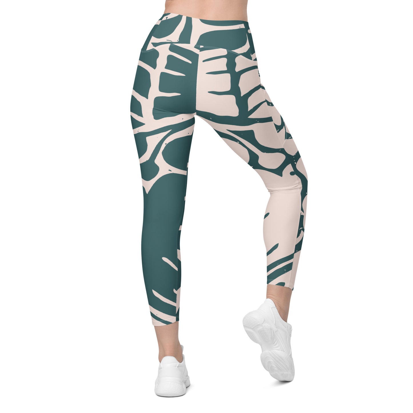 Abstract Dove Leggings with pockets