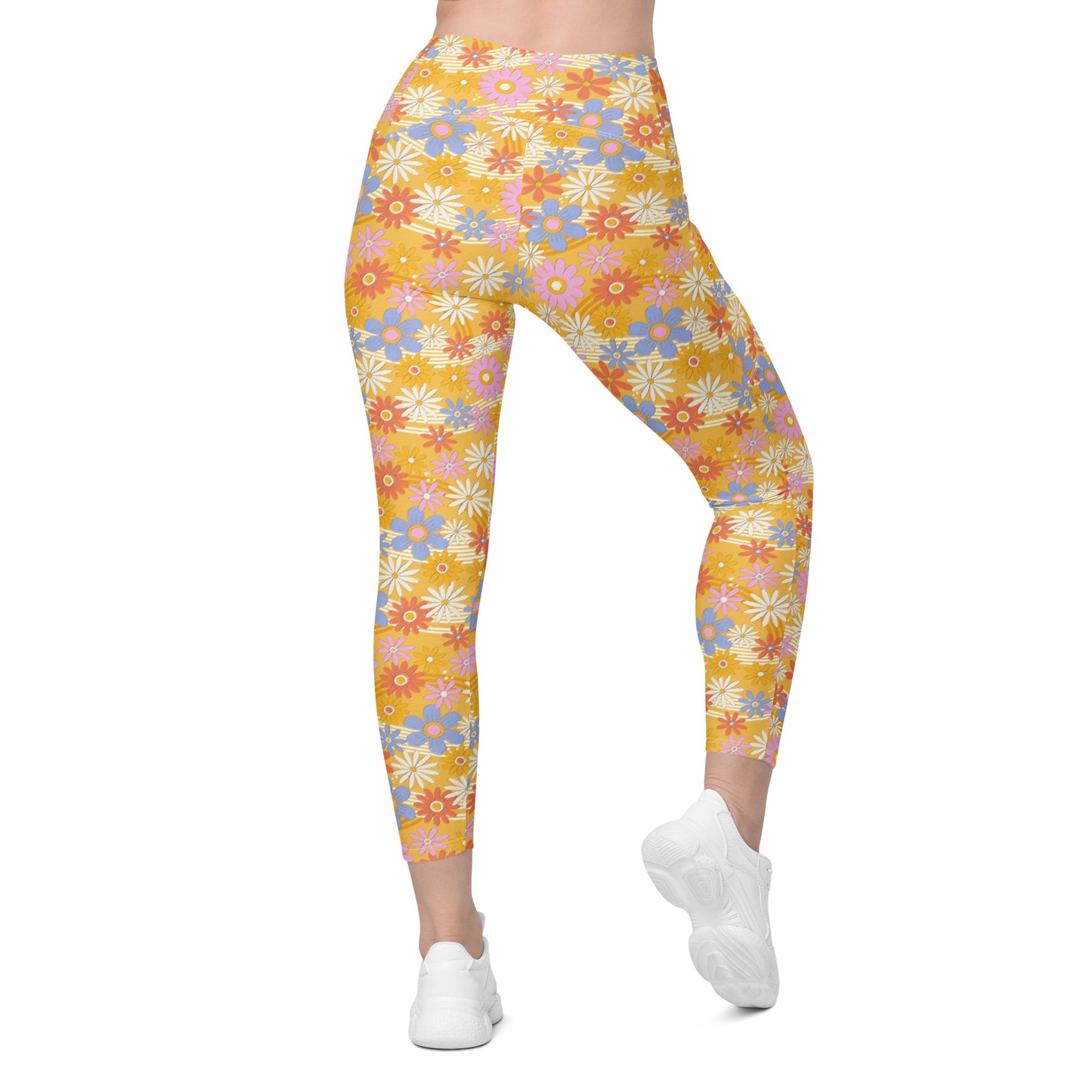 Retro Floral Leggings with pockets