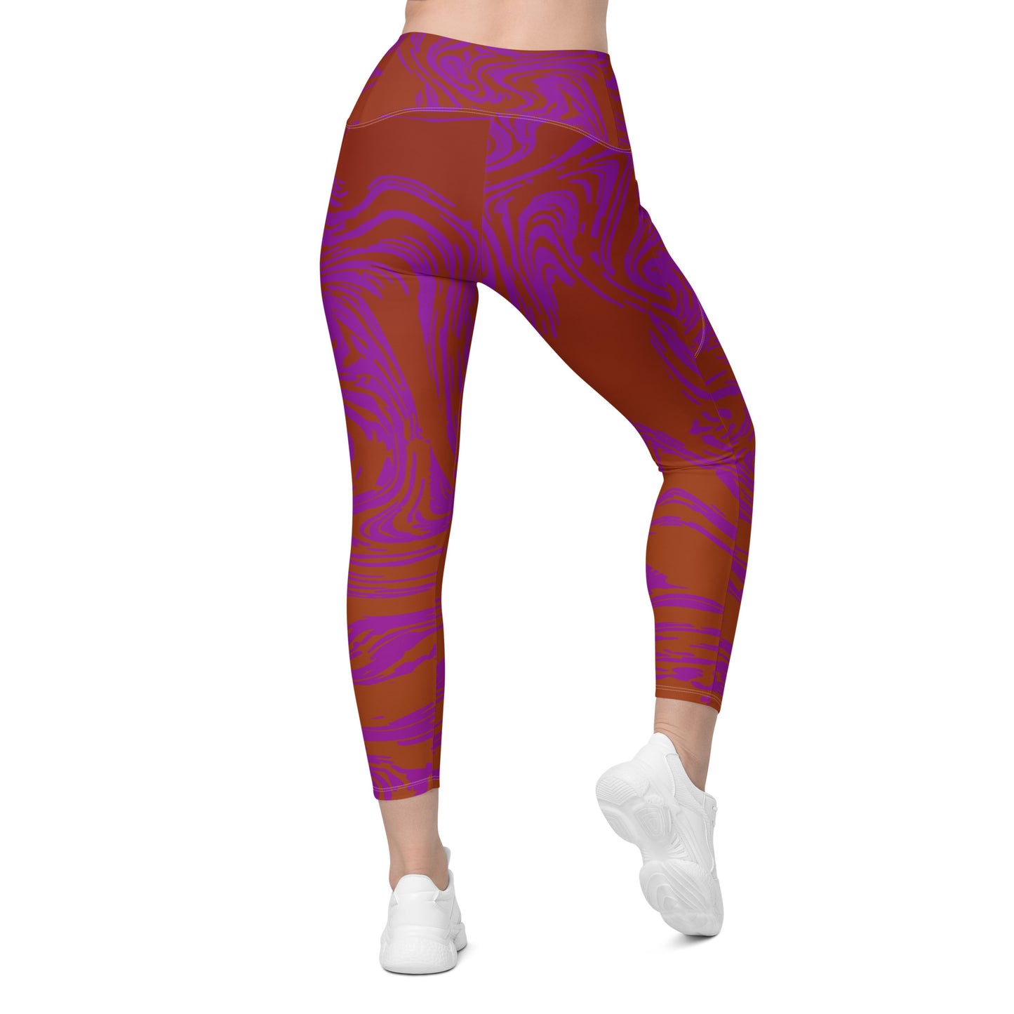 Magenta Marble Leggings with pockets
