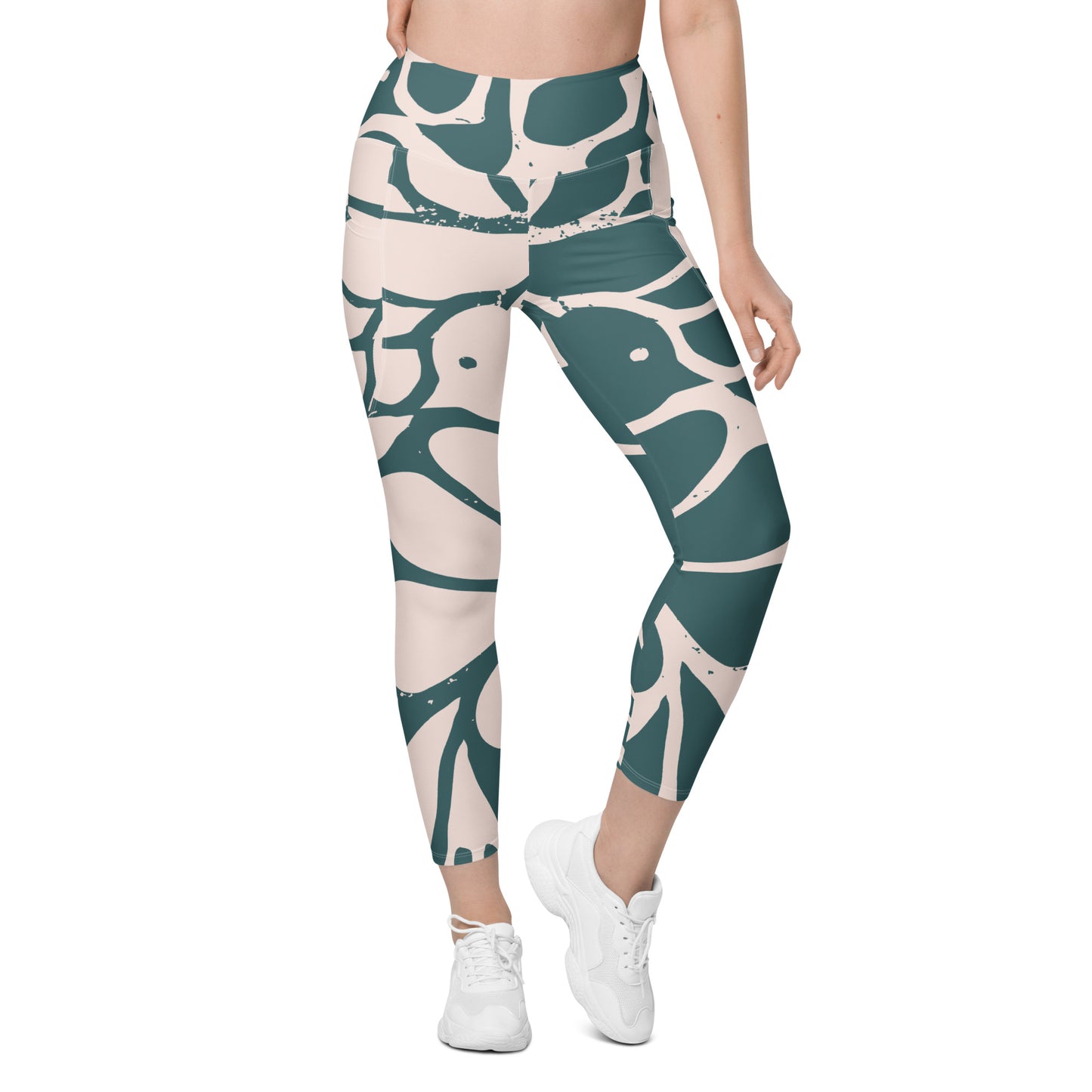 Abstract Dove Leggings with pockets