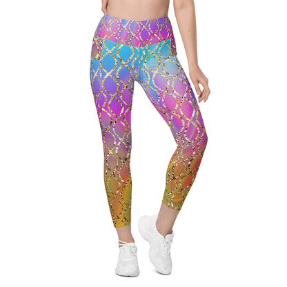 Metallic Scales Leggings with pockets