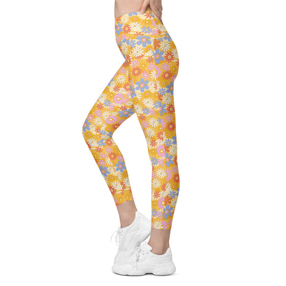 Retro Floral Leggings with pockets