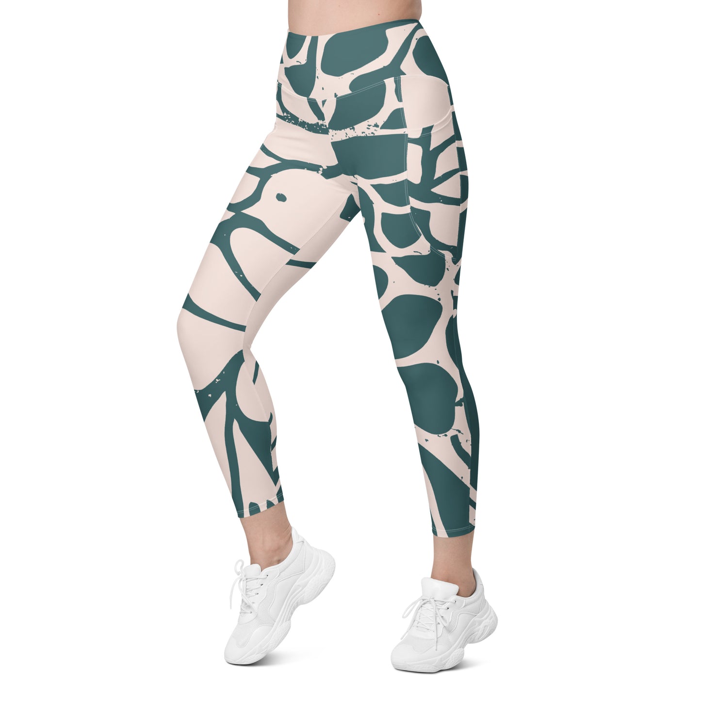 Abstract Dove Leggings with pockets