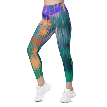 Abstract Sketch Leggings with pockets
