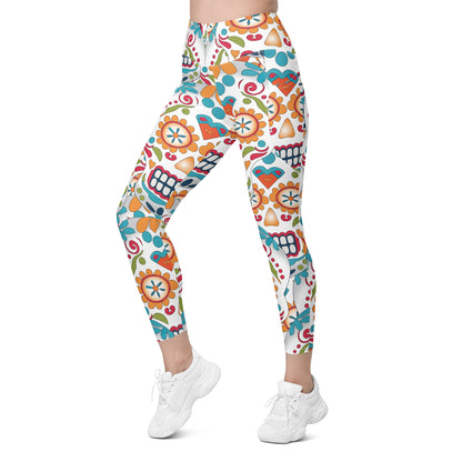 Color Skull Leggings with pockets