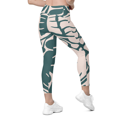 Abstract Dove Leggings with pockets