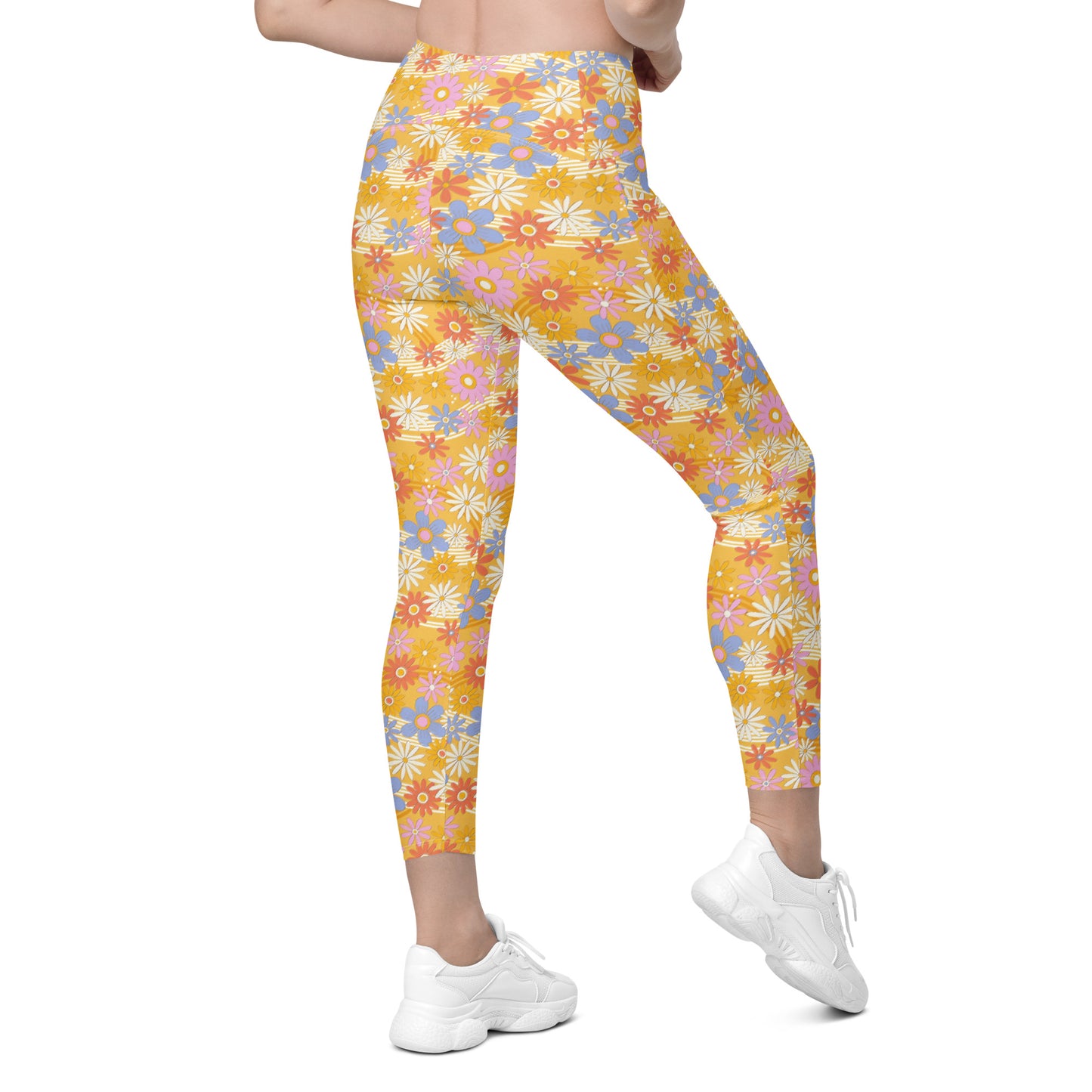 Retro Floral Leggings with pockets