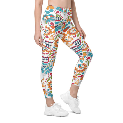 Color Skull Leggings with pockets