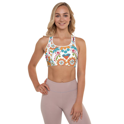 Color Skull Padded Sports Bra