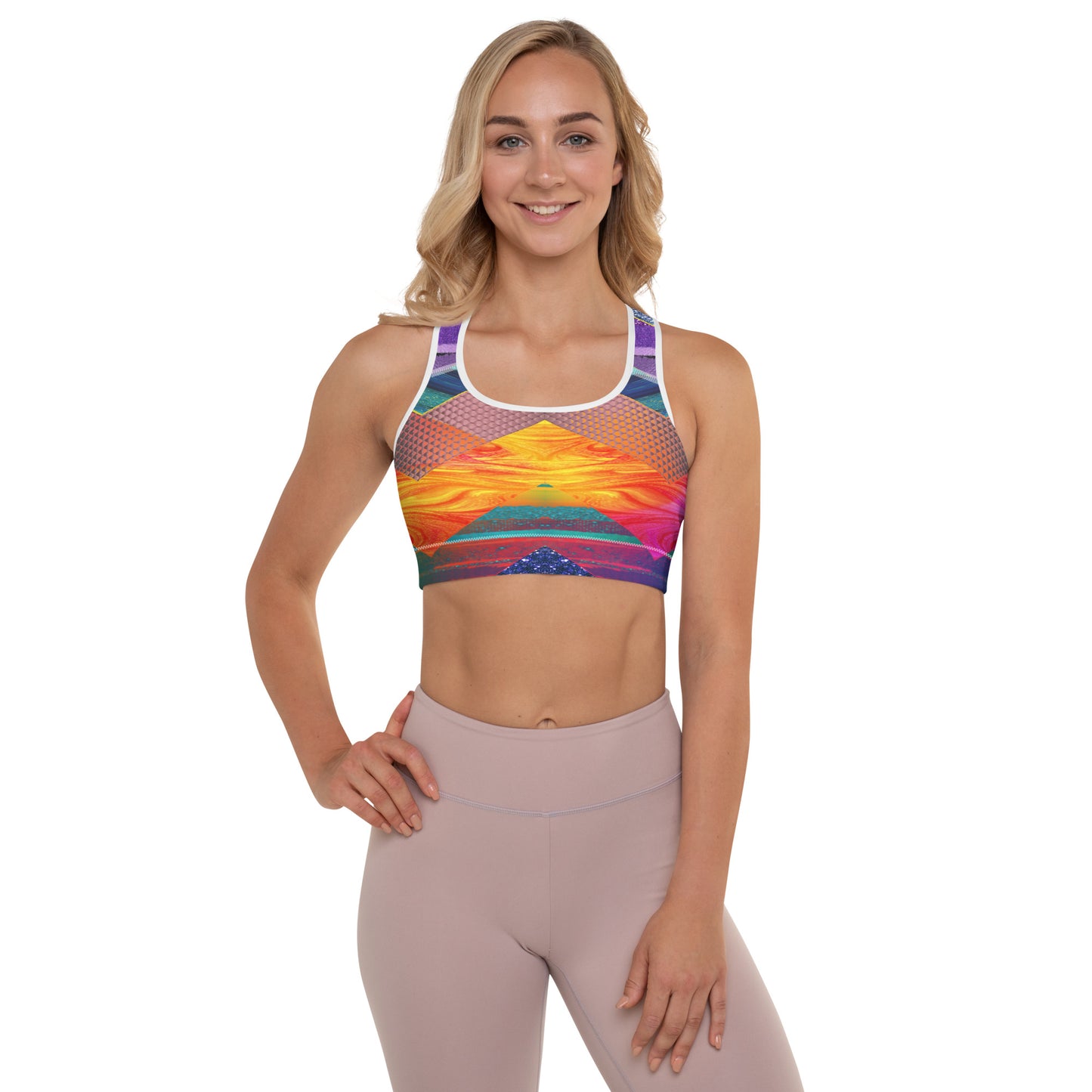 Chevron Padded Sports Bra