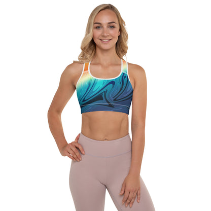 Ocean Marble Padded Sports Bra