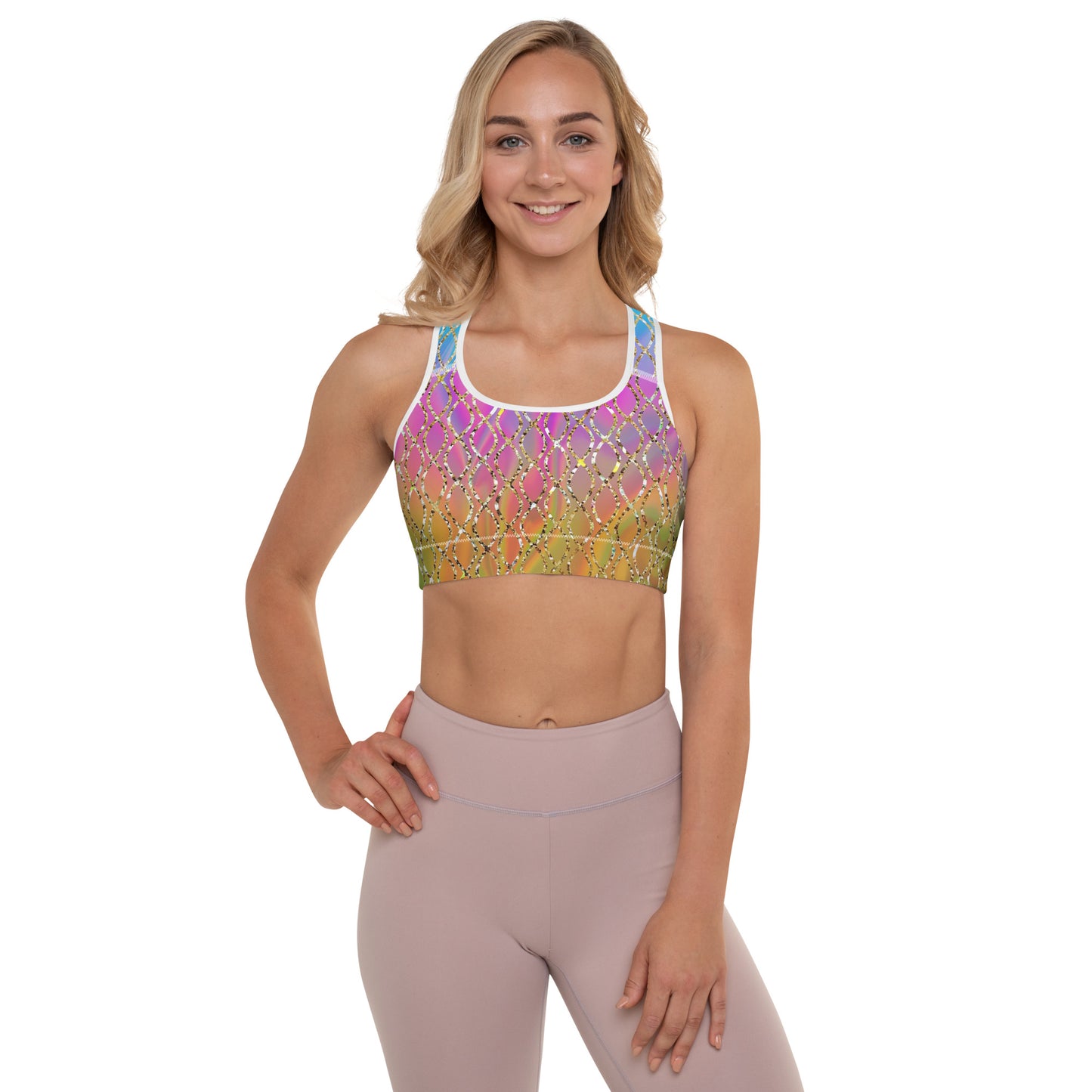 Metallic Scales Padded Sports Bra