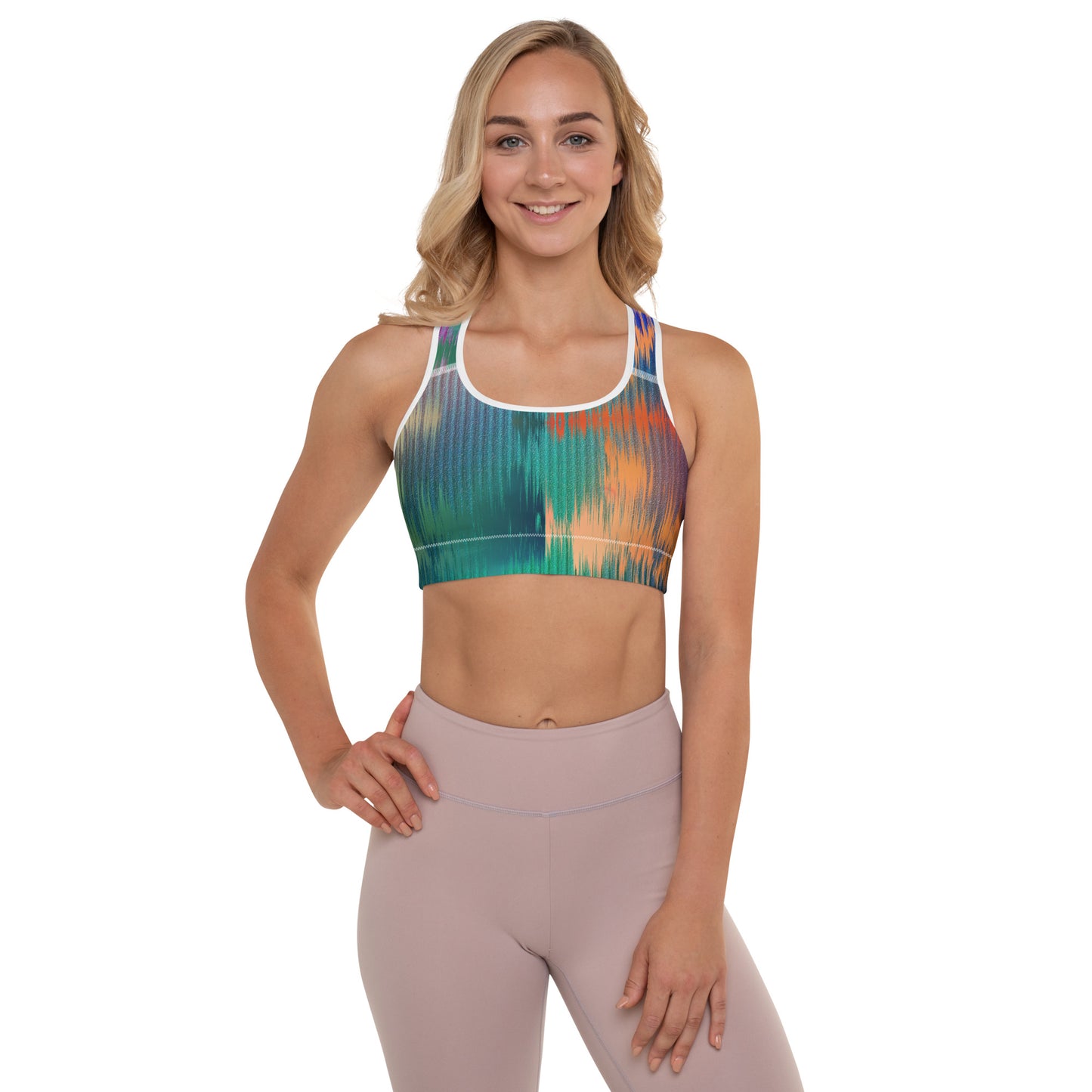 Abstract Sketch Padded Sports Bra