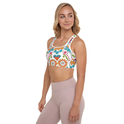 Color Skull Padded Sports Bra