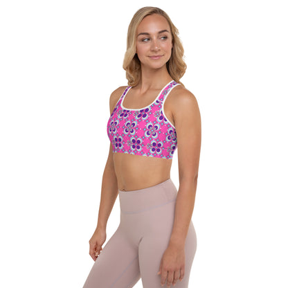 Retro Circles Padded Sports Bra