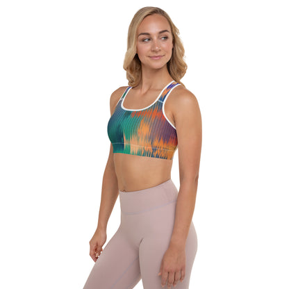 Abstract Sketch Padded Sports Bra