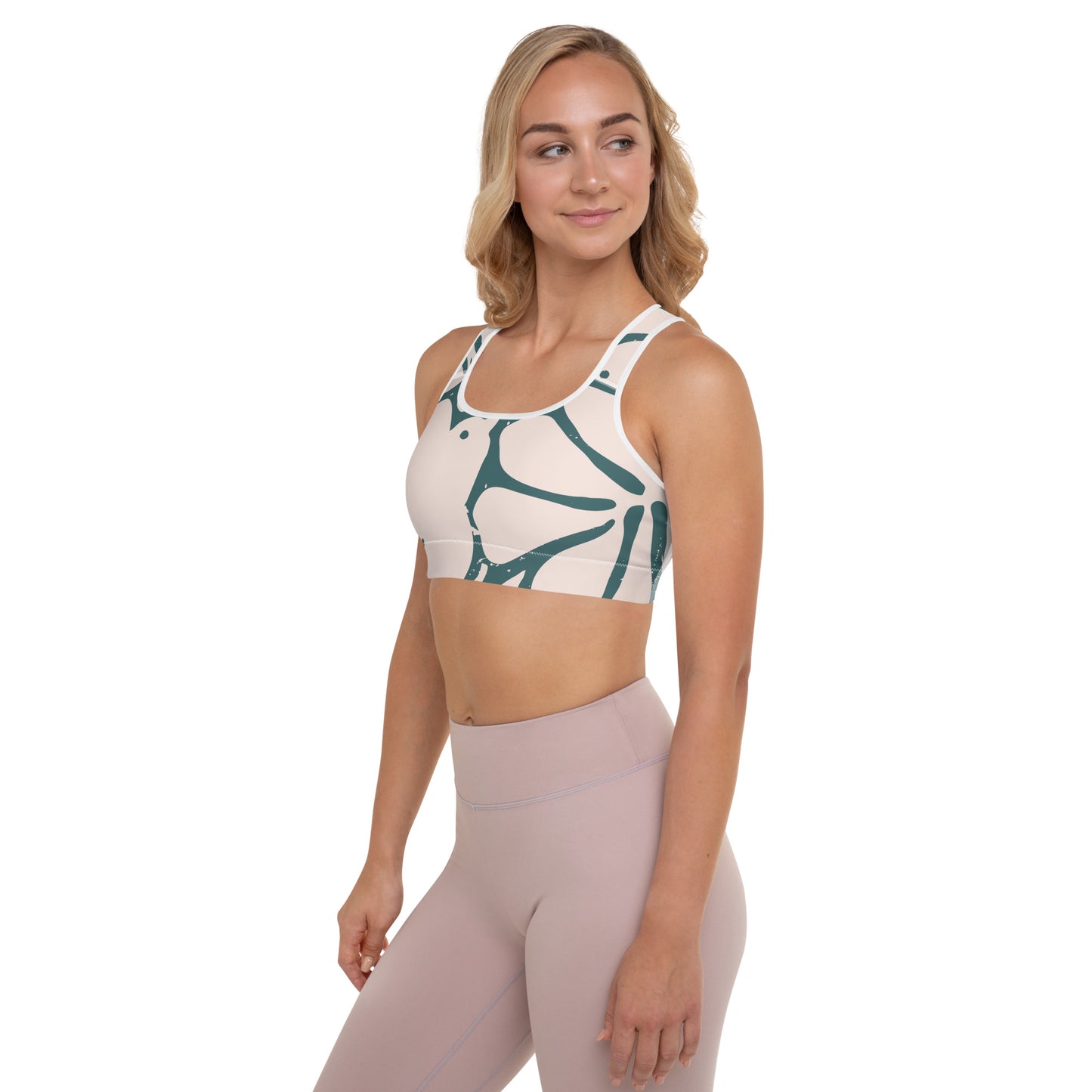 Abstract Dove Padded Sports Bra