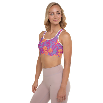 Happy Floral Padded Sports Bra