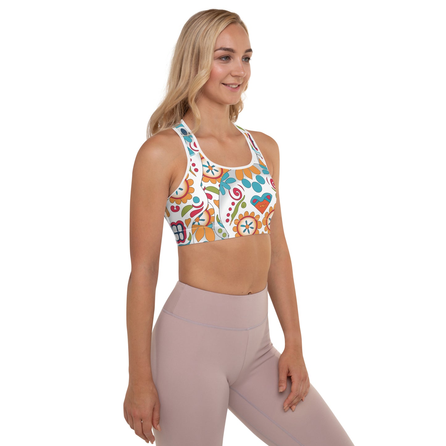 Color Skull Padded Sports Bra