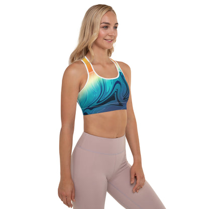 Ocean Marble Padded Sports Bra