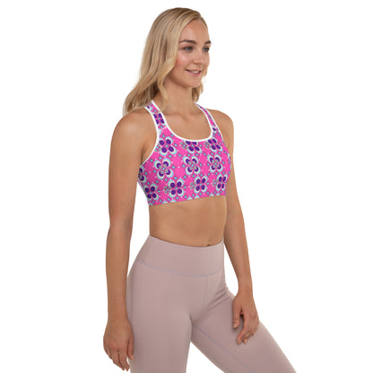 Retro Circles Padded Sports Bra