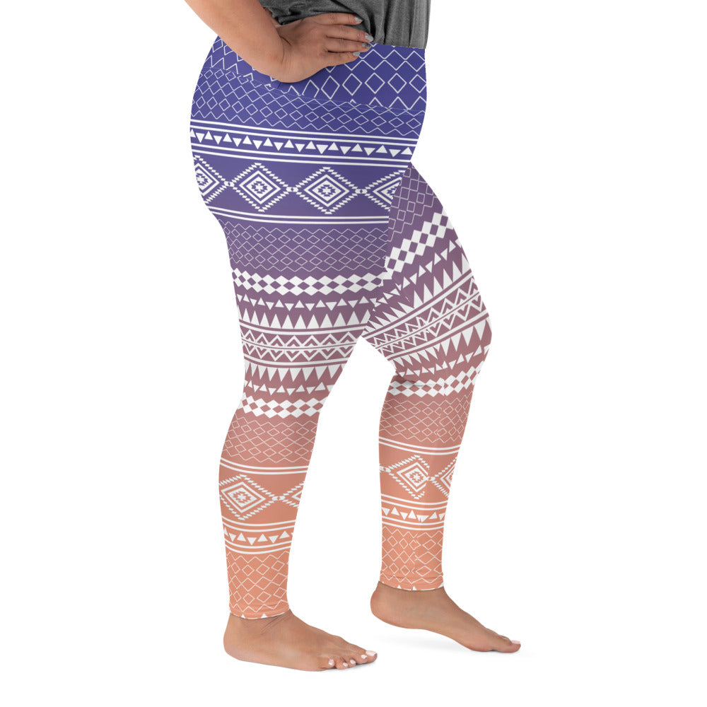 Sunset Tribal Plus Size Leggings