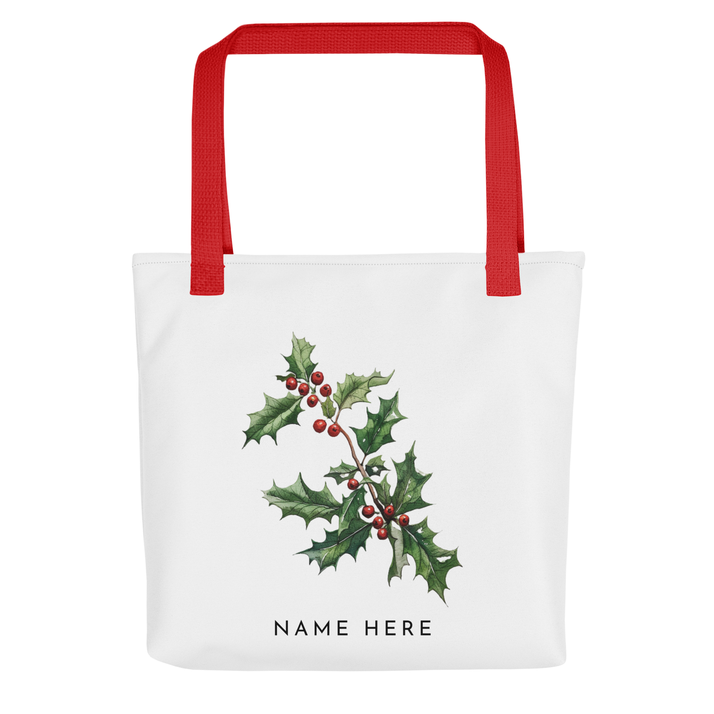 Customizable Birthday Month Flower Tote Bag - Red Handle