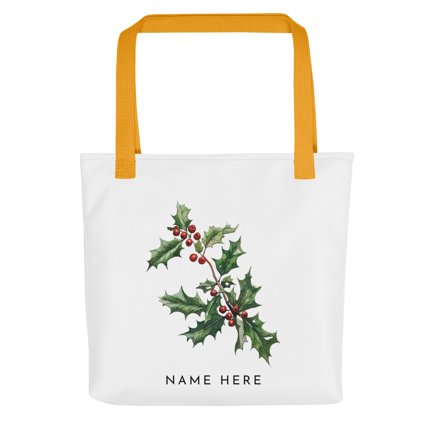 Customizable Birthday Month Flower Tote Bag - Yellow Handle