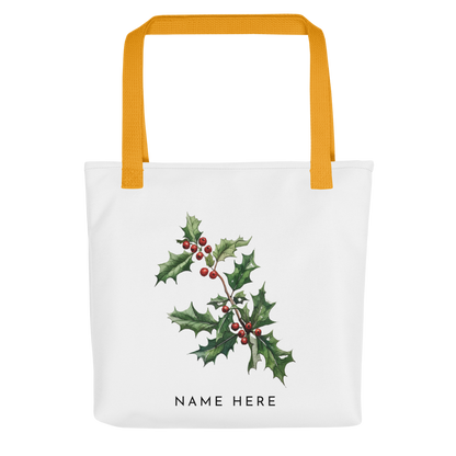 Customizable Birthday Month Flower Tote Bag - Yellow Handle