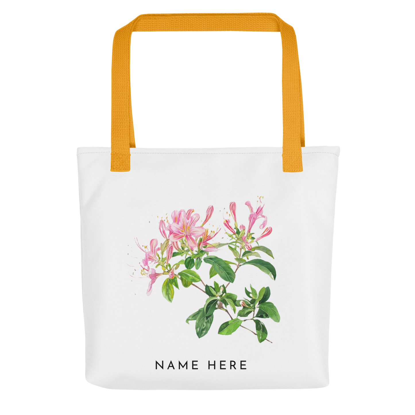 Customizable Birthday Month Flower Tote Bag - Yellow Handle