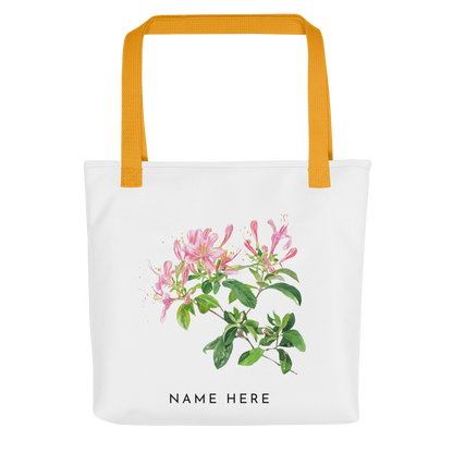 Customizable Birthday Month Flower Tote Bag - Yellow Handle