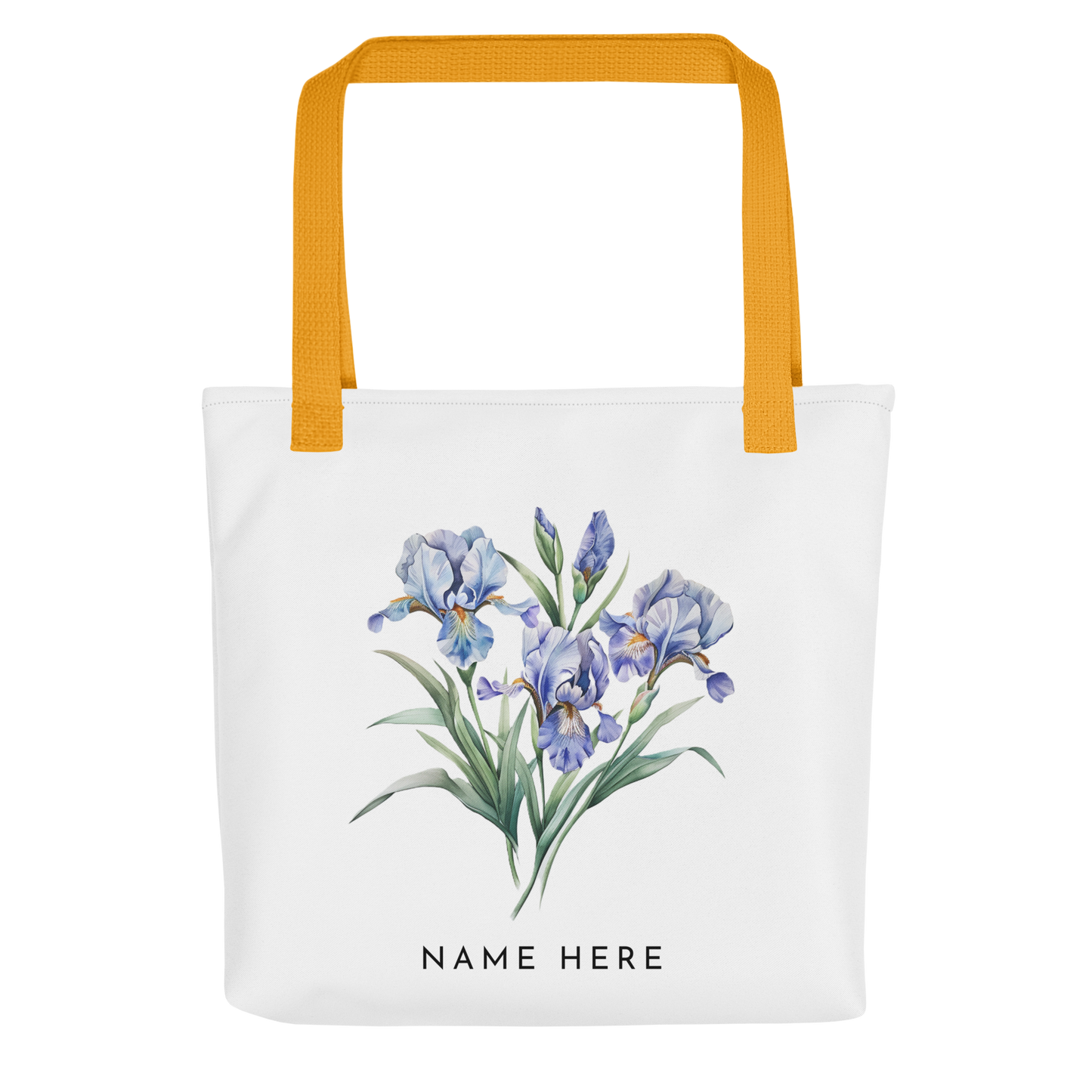 Customizable Birthday Month Flower Tote Bag - Yellow Handle