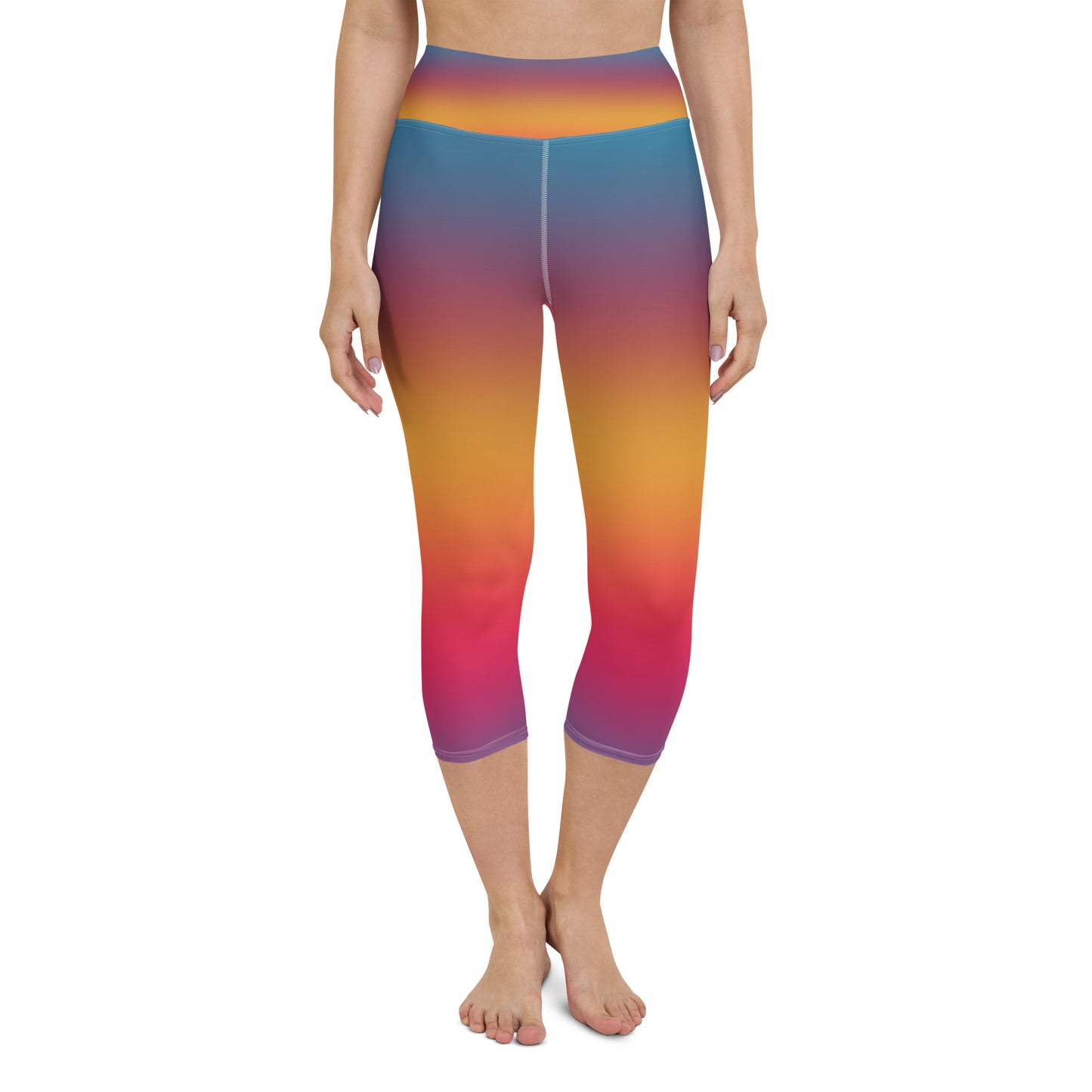 Sunset Gradient Yoga Capri Leggings