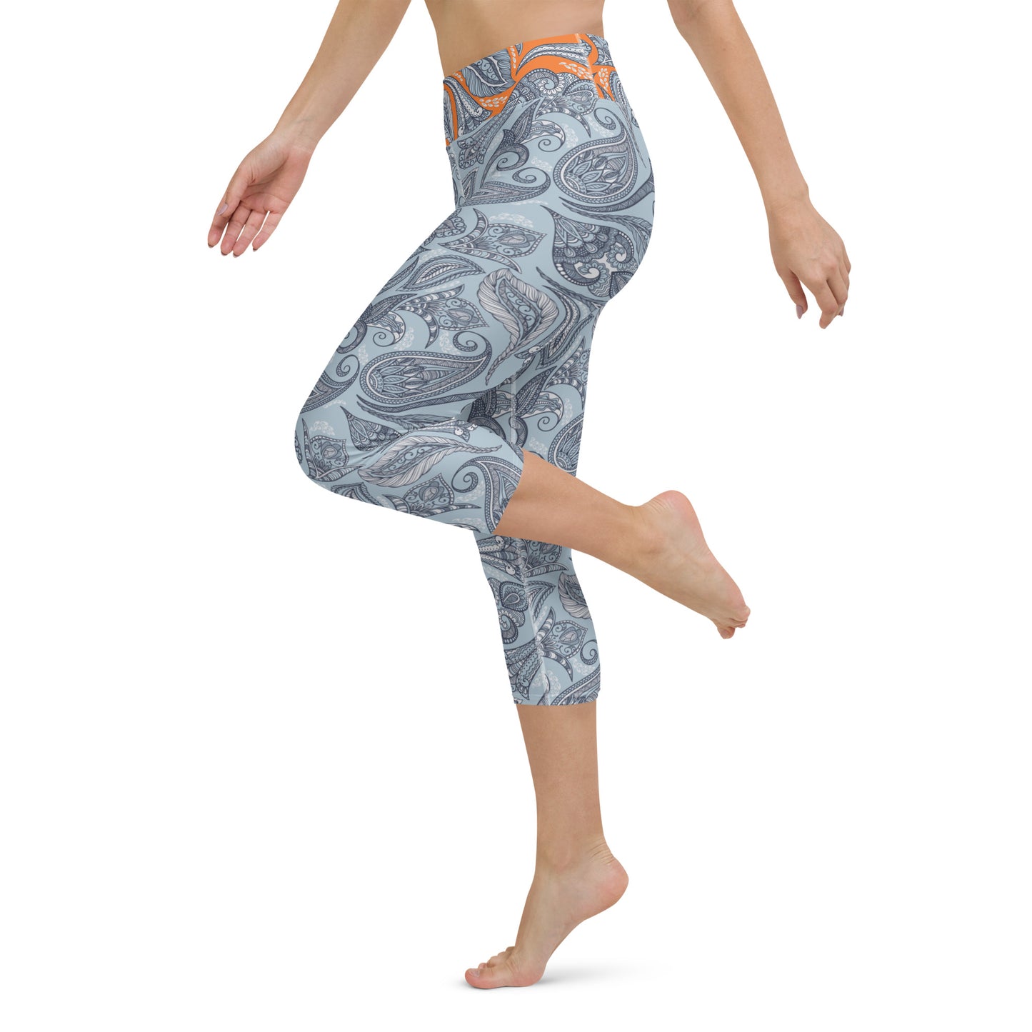 Paisley Yoga Capri Leggings