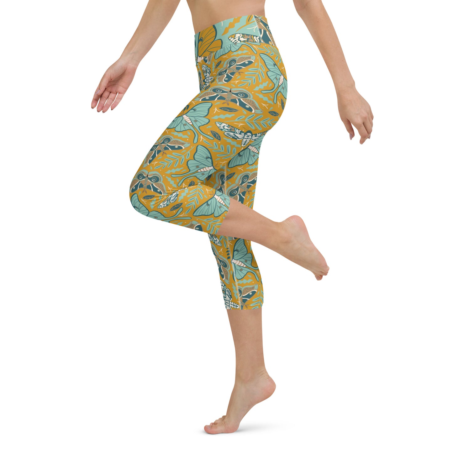 Garden Moth Yoga Capri Leggings