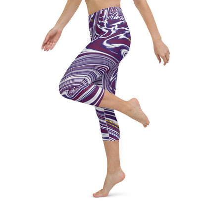 Metallic Marble Yoga Capri Leggings